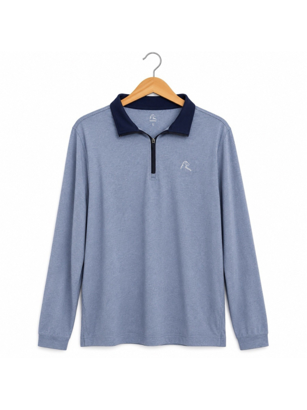 Rhoback Mens Blue Performance Quarter-Zip Pullover Golf L